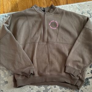 Brown Quarter-Zip Women's Sweater